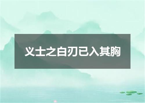 义士之白刃已入其胸