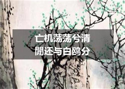 亡机荡荡兮清閒还与白鸥分