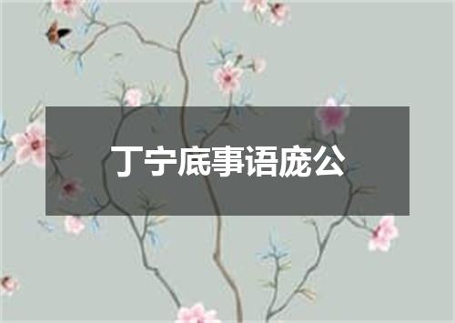 丁宁底事语庞公