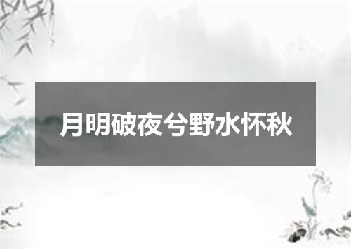 月明破夜兮野水怀秋