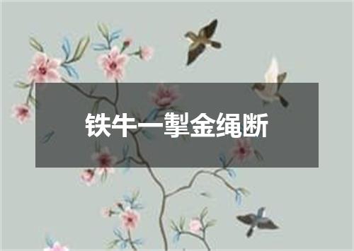 铁牛一掣金绳断