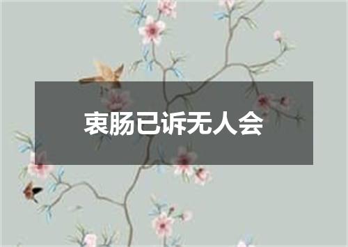 衷肠已诉无人会
