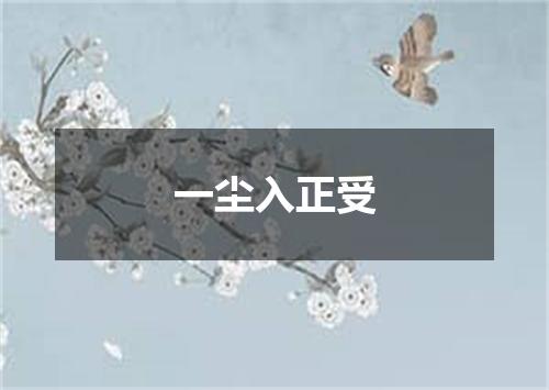 一尘入正受