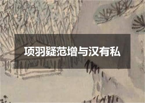 项羽疑范增与汉有私
