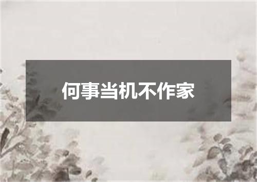 何事当机不作家