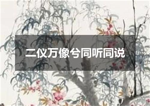 二仪万像兮同听同说