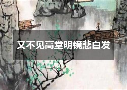 又不见高堂明镜悲白发