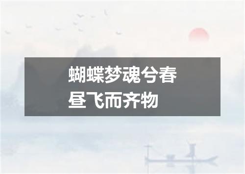 蝴蝶梦魂兮春昼飞而齐物