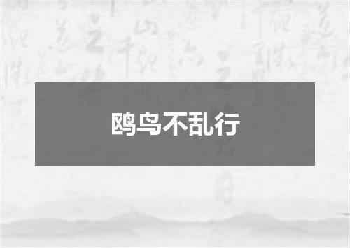 鸥鸟不乱行