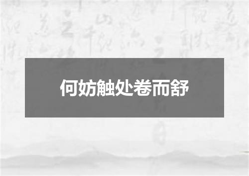 何妨触处卷而舒