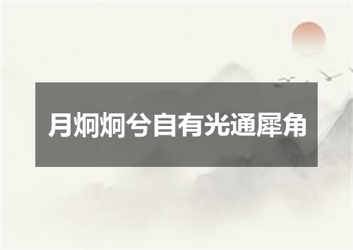 月炯炯兮自有光通犀角