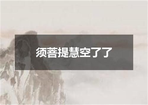 须菩提慧空了了