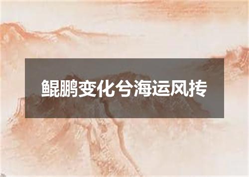 鲲鹏变化兮海运风抟