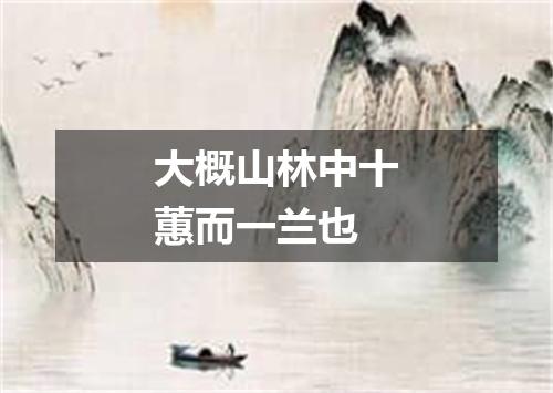大概山林中十蕙而一兰也