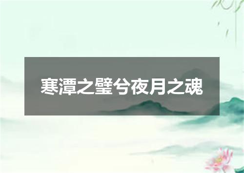 寒潭之璧兮夜月之魂