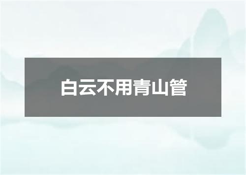 白云不用青山管