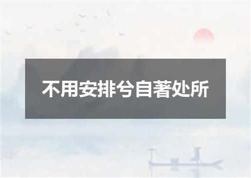 不用安排兮自著处所