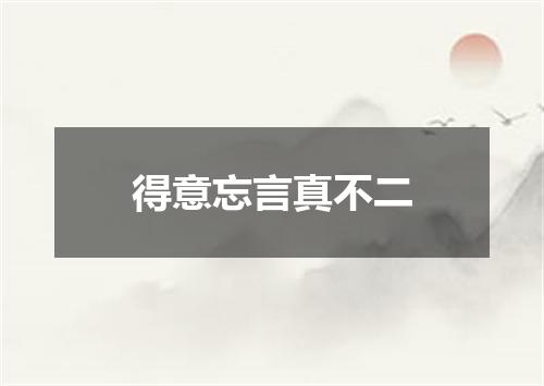 得意忘言真不二