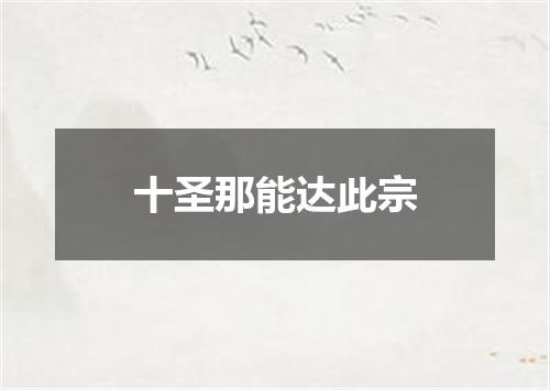 十圣那能达此宗