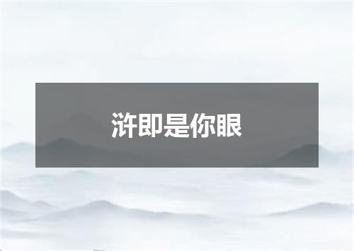 浒即是你眼
