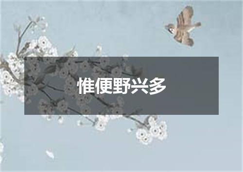 惟便野兴多