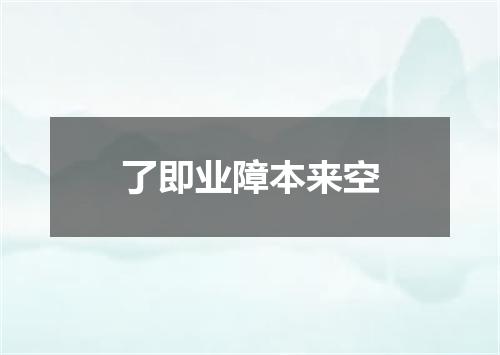 了即业障本来空