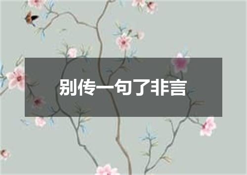 别传一句了非言