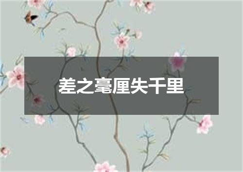 差之毫厘失千里