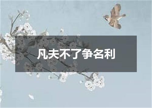 凡夫不了争名利