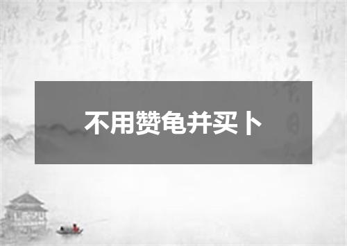不用赞龟并买卜