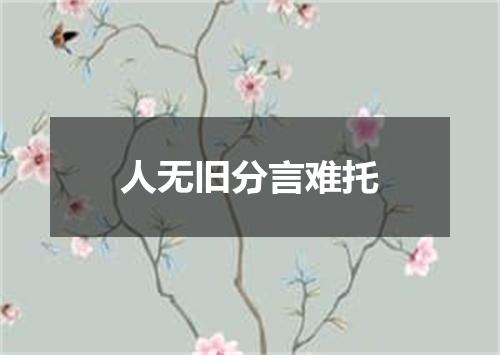 人无旧分言难托