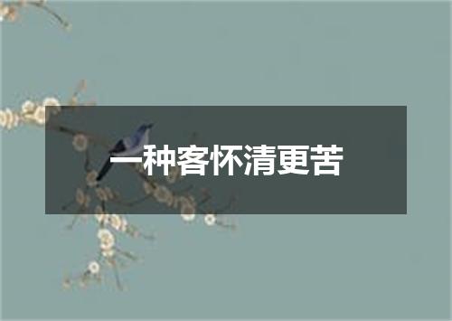 一种客怀清更苦