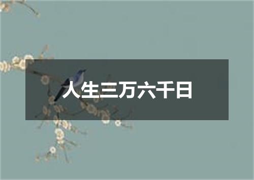 人生三万六千日