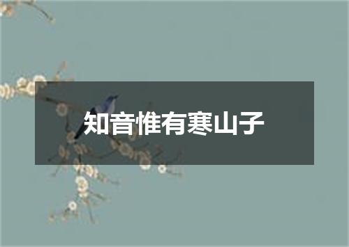 知音惟有寒山子