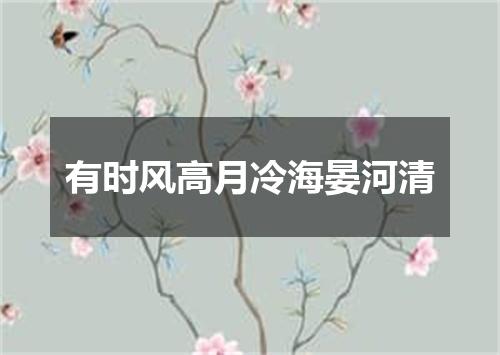 有时风高月冷海晏河清