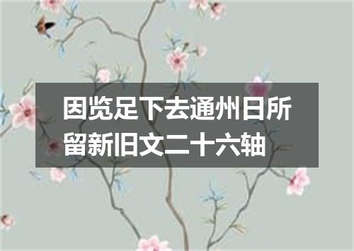 因览足下去通州日所留新旧文二十六轴