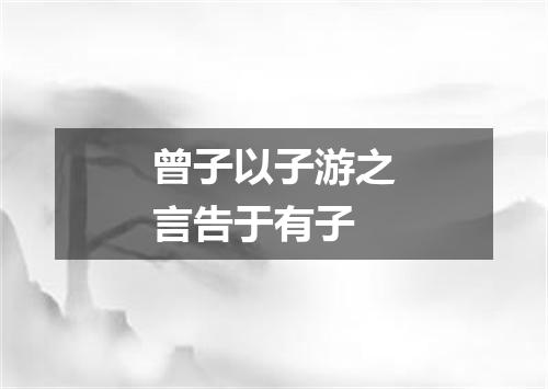 曾子以子游之言告于有子