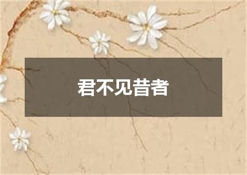 君不见昔者