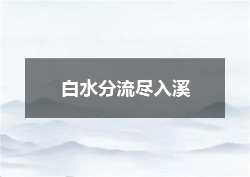白水分流尽入溪