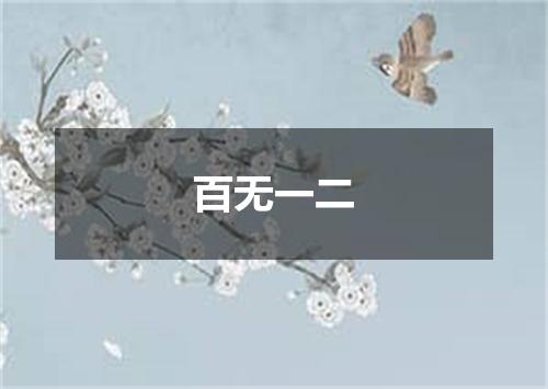 百无一二