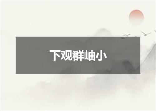 下观群岫小