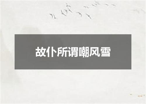 故仆所谓嘲风雪