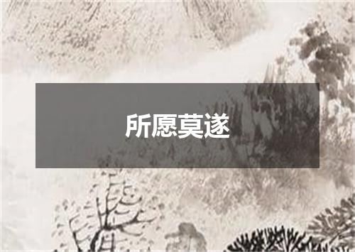 所愿莫遂