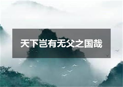 天下岂有无父之国哉