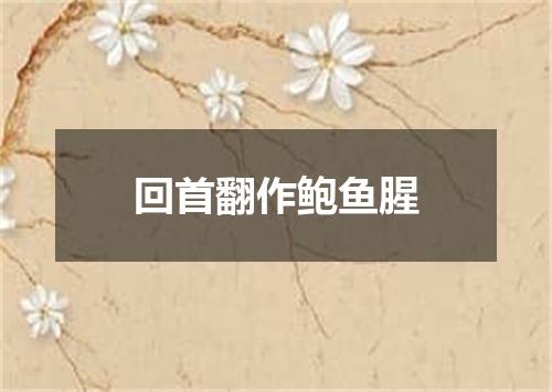 回首翻作鲍鱼腥