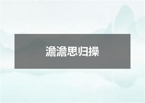 澹澹思归操