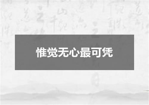 惟觉无心最可凭