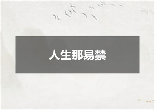 人生那易禁