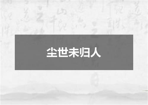 尘世未归人