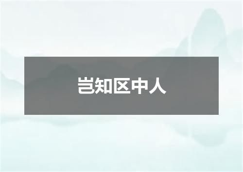 岂知区中人